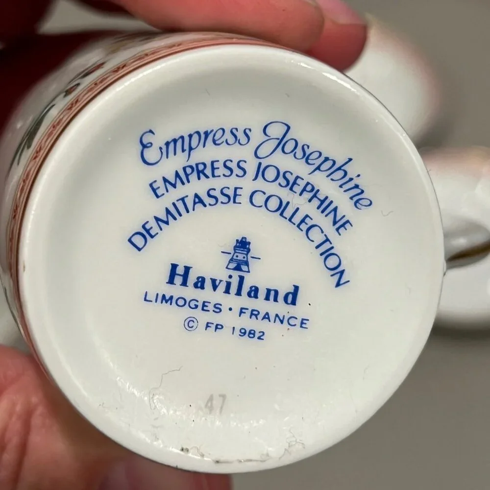Vintage Haviland Pink Multiflora Carnea Empress Josephine Demitasse 1982 Collect